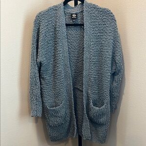 Bobeau Blue Cardigan Sweater Open Front Oversized
